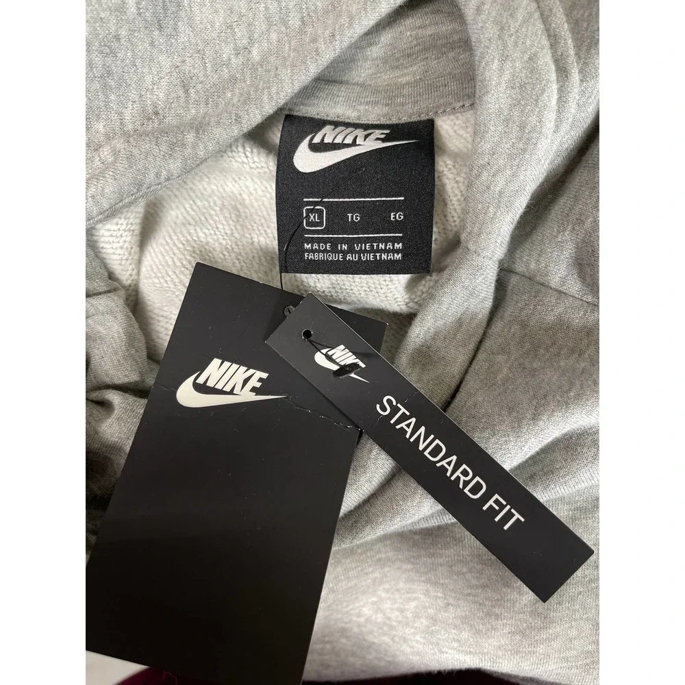 SOLD Nike Womens Gray Heather Essential Funnel Neck Hooded Sweatshirt Pullover - Picture 9 of 14